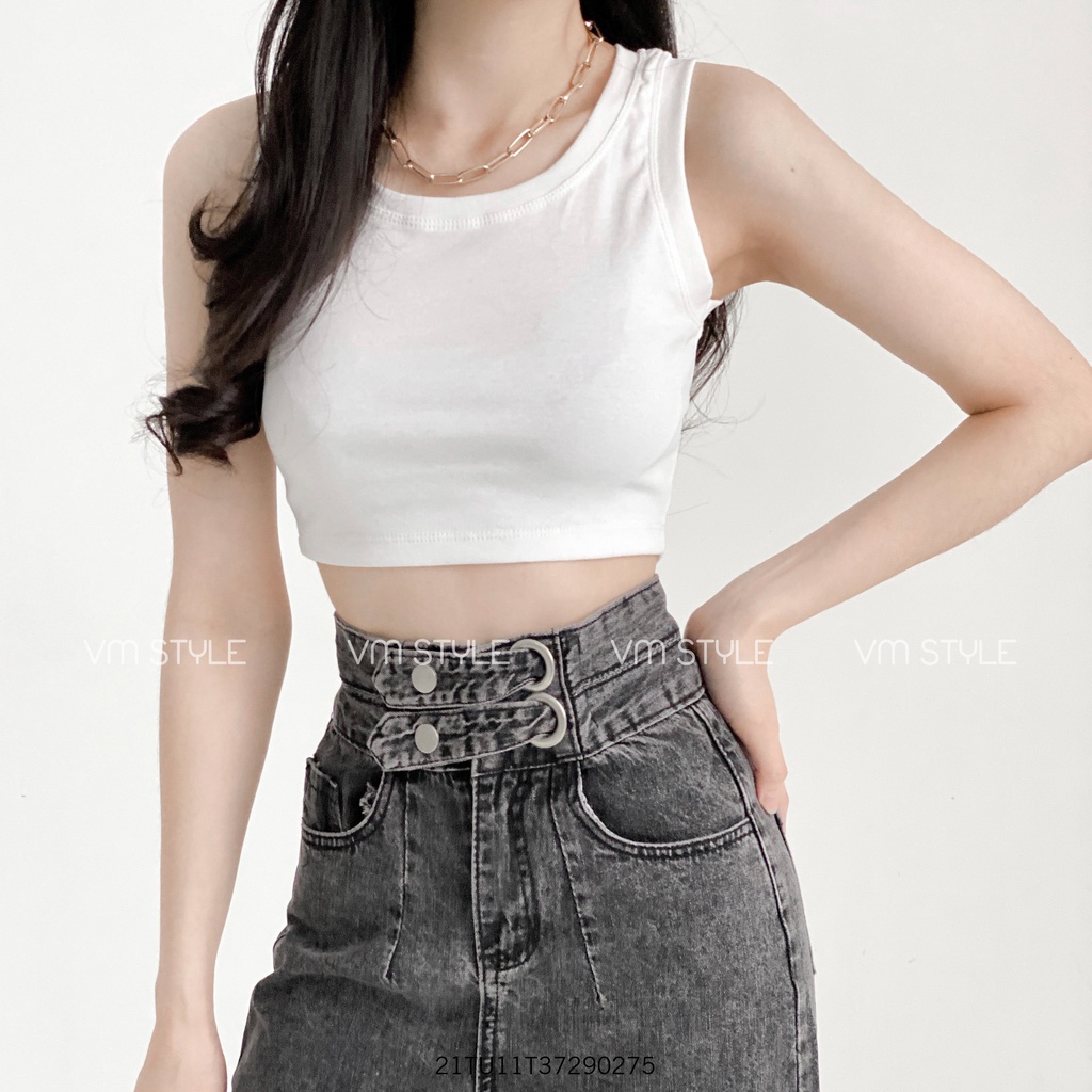 Áo thun sát nách VM STYLE trơn croptop trẻ trung, năng động thời trang ulzzang Hàn Quốc 21TU11T372902