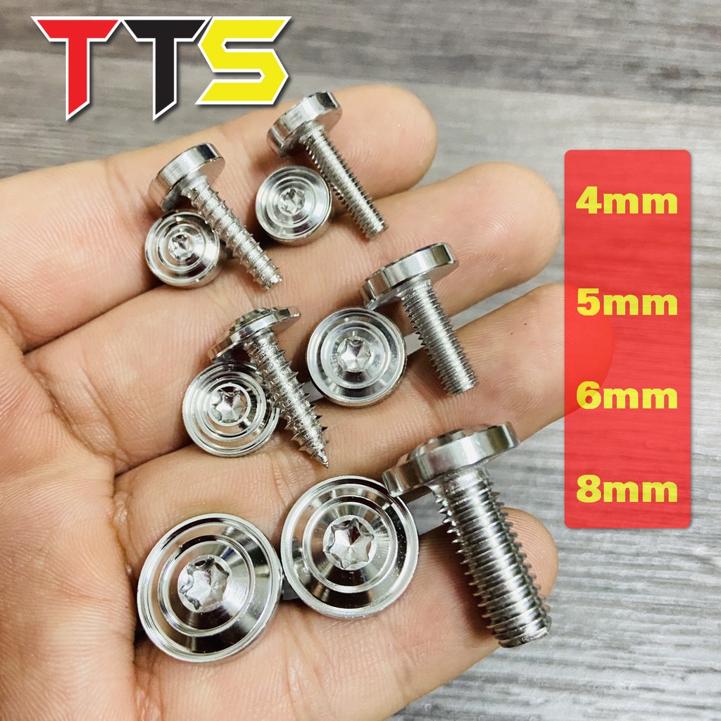 Ốc salaya inox lắp dàn áo, gác chân, đĩa phuộc xe máy từ 4ly, 5ly, 6ly, 8ly đầy đủ kích thước