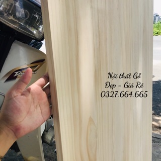 Tấm gỗ thông 60cm x 45cm x 2cm chà mịn làm mặt bàn trà, mặt ghế, kệ mặt rộng...