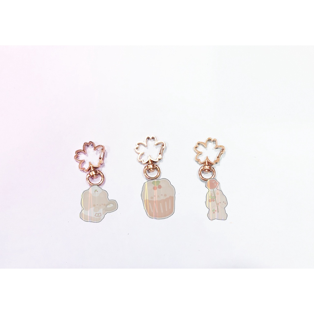 Móc chìa khoá gấu thỏ cherie berie mica hologram MKMH41 cute dễ thương hoạt hình thần tượng