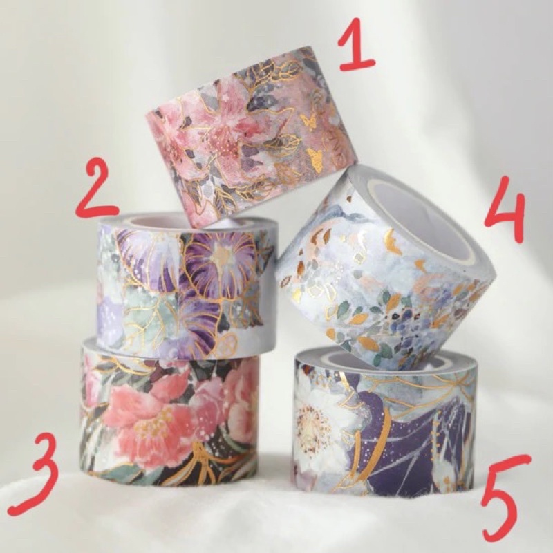 (Chiết theo chu kỳ) 5 mẫu băng dính washi tape Abbey Garden