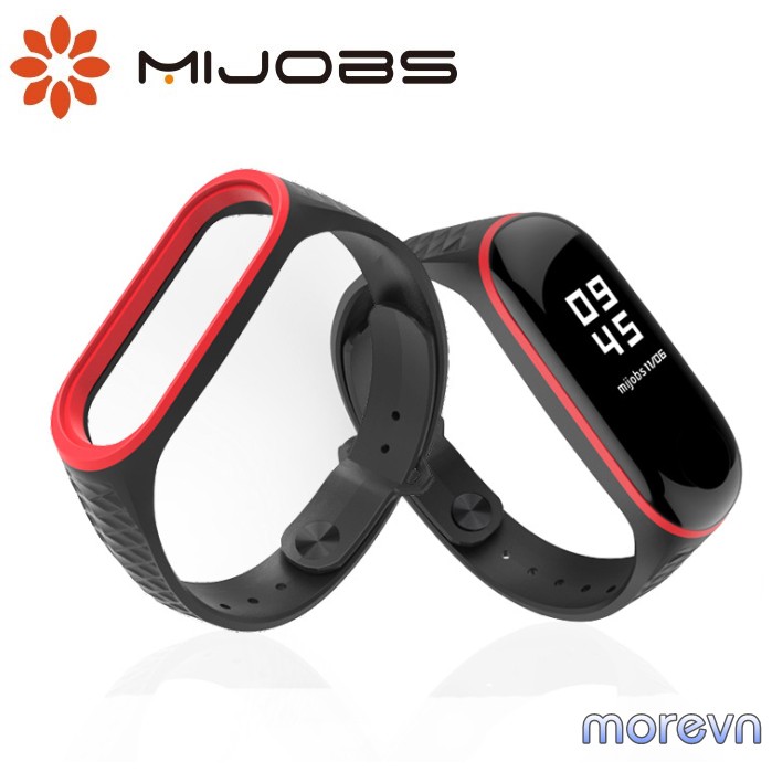 Dây đeo silicon thể thao vân kim cương Mi band 3, mi band 4 chính hãng Mijobs - dây đeo thay thế miband 3/4 (Mijobs)