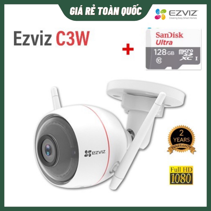 Camera Ngoài Trời ezviz C3W 2M,2MP FULL HD, Tiếng Việt Quay Quét Wifi Theo Dõi Chuyển Động.