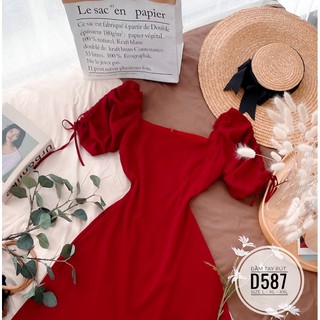 Bigsize Đầm tay rút D587