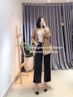 Áo blazer nâu 2 lớp
