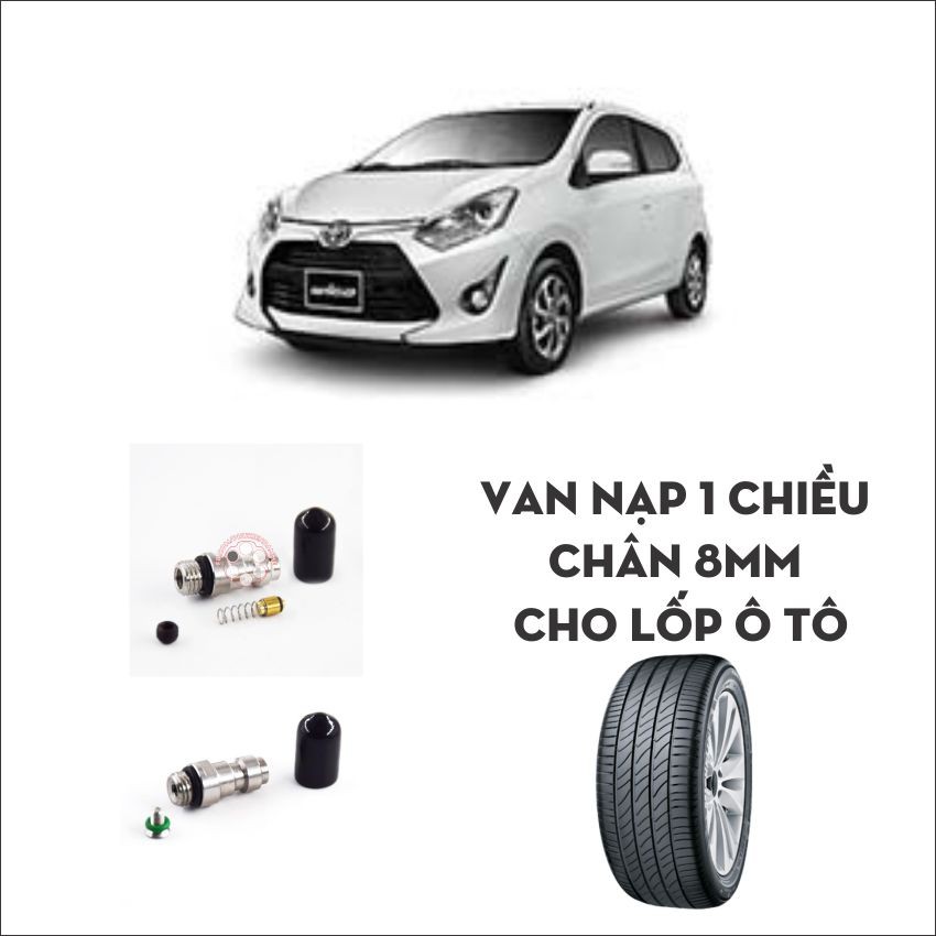 Van nạp 1 chiều chân 8mm thay thế cho van ô tô, van xe pcp