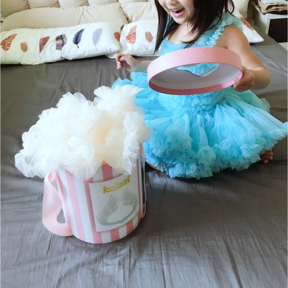 Đầm Công Chúa Hai Dây Phong Cách Âu Mỹ Cho Bé Gái Pu