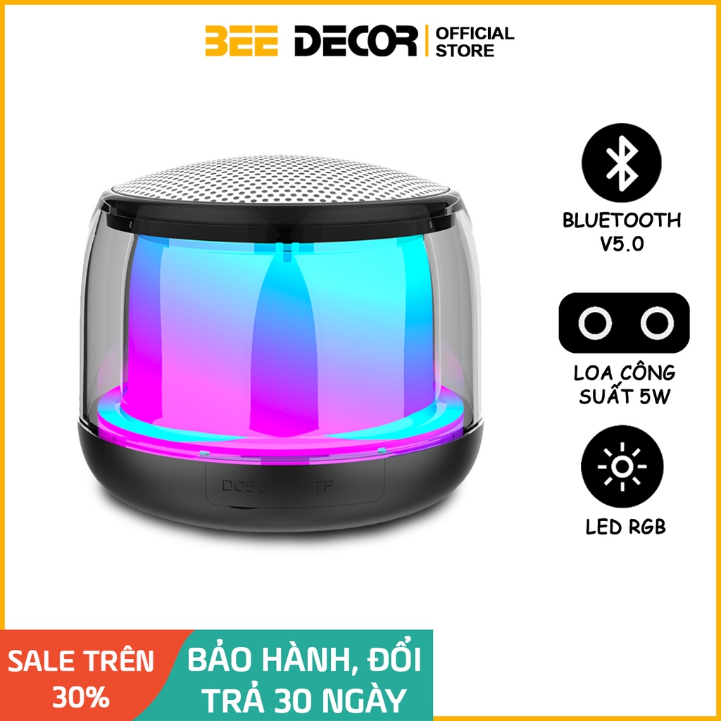 Loa Bluetooth mini Dải LED RGB Nhảy Theo Nhạc - Âm thanh Toàn Dải Đủ Bass Treble Cực Hay