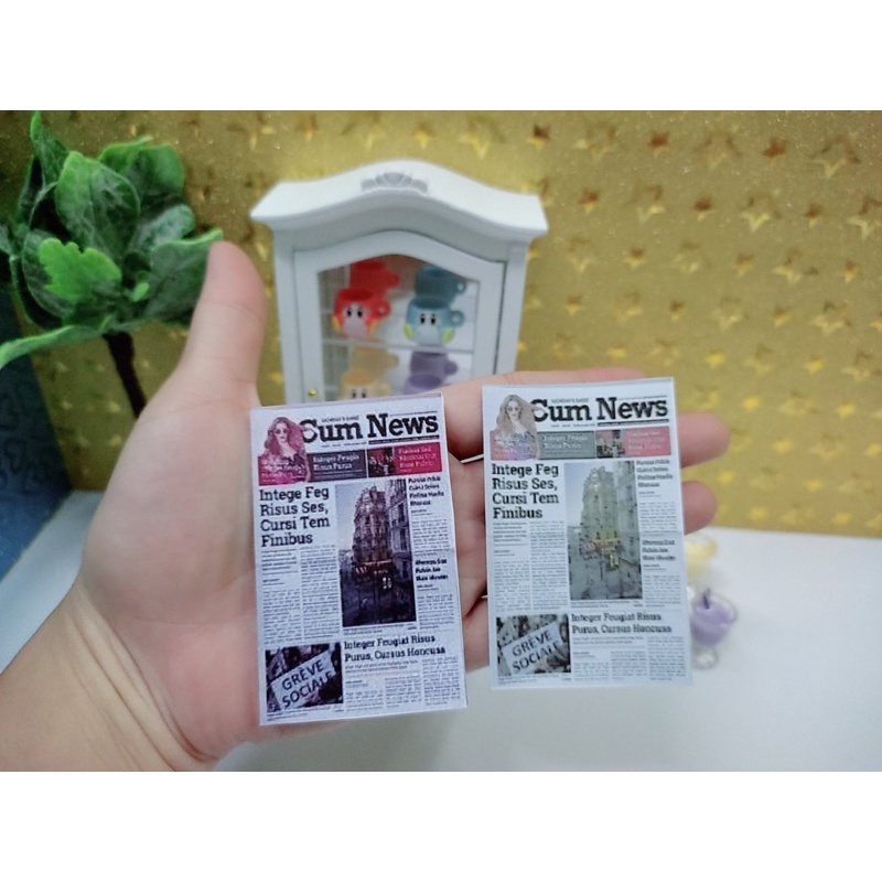 Tờ báo mini trang trí nhà búp bê, mô hình 1:6 1:8 ob11