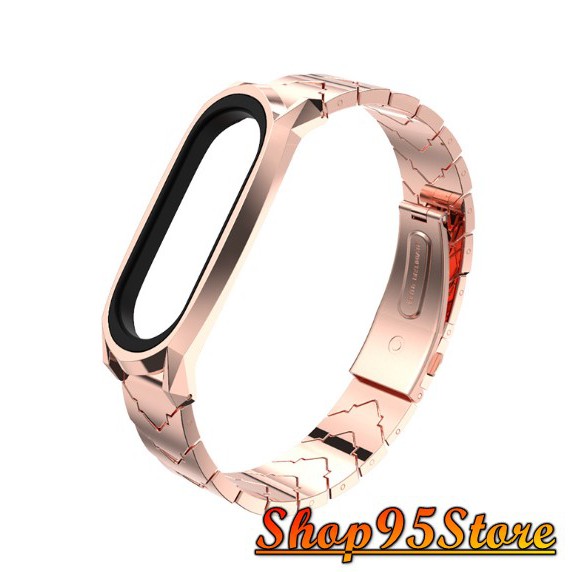 Dây đeo kim loại Xiaomi Miband 5 chính hãng Mijobs họa tiết vảy rồng