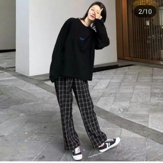 Quần đen caro 300k