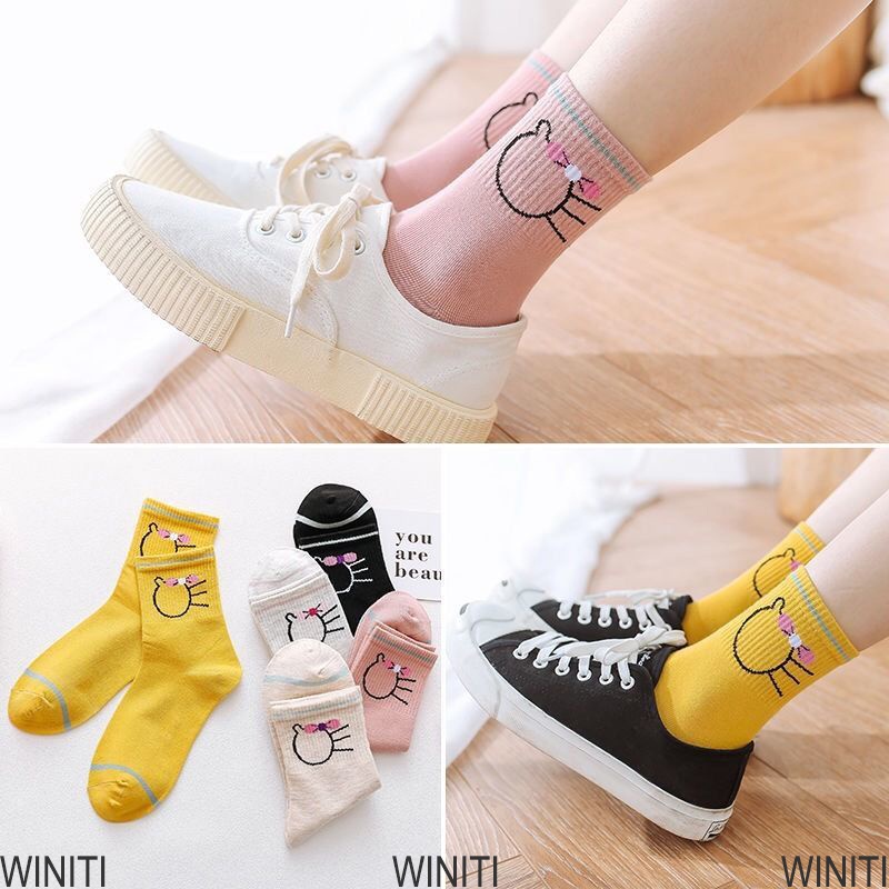 Tất nữ cổ cao hoạt hình phong cách Hàn Quốc nhiều màu