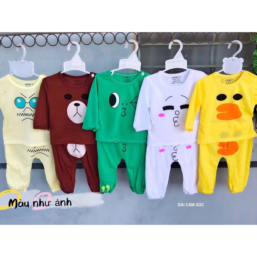 Set 5 bộ dài tay cotton cho bé trai, bé gái từ 3-14kg