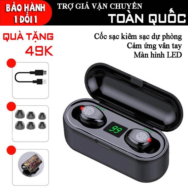 💥Bảo hành 1 năm💥 Tai Nghe Không Dây True Wireless AMOI F9 Nút Cảm Ứng Bluetooth 5.0