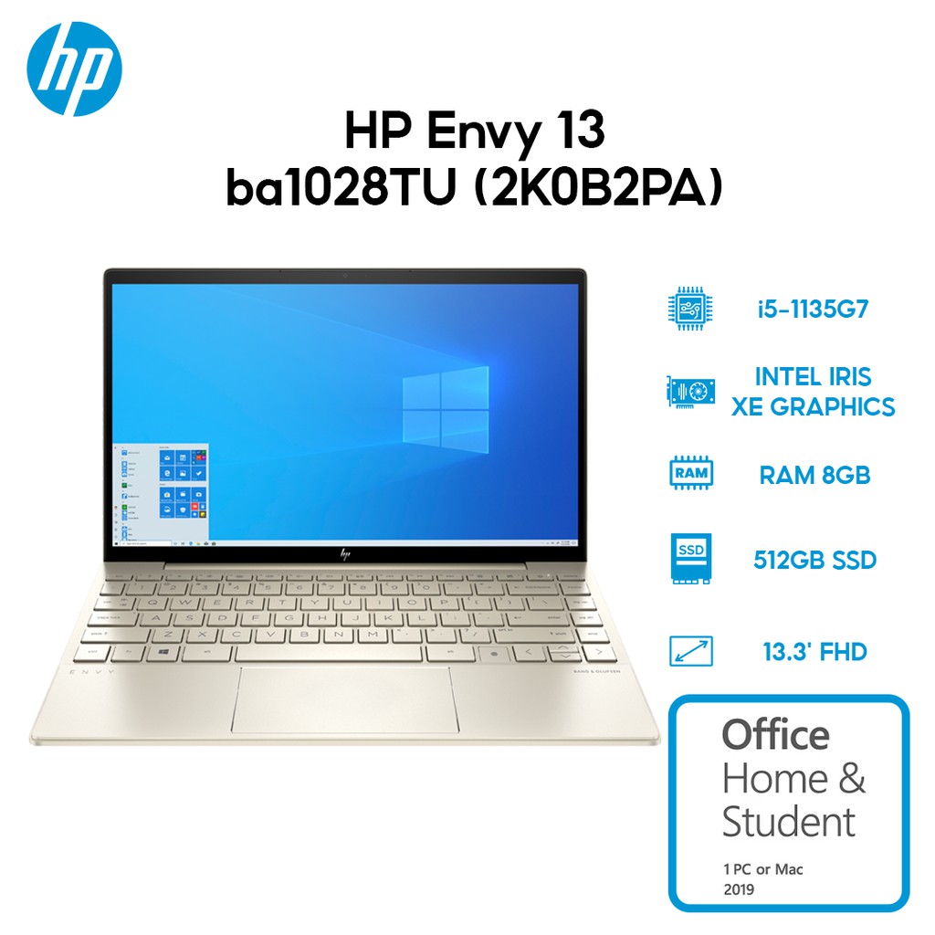  Laptop HP Envy 13-ba1028TU 2K0B2PA i5-1135G7 8G 512G 13.3'' W10+Office