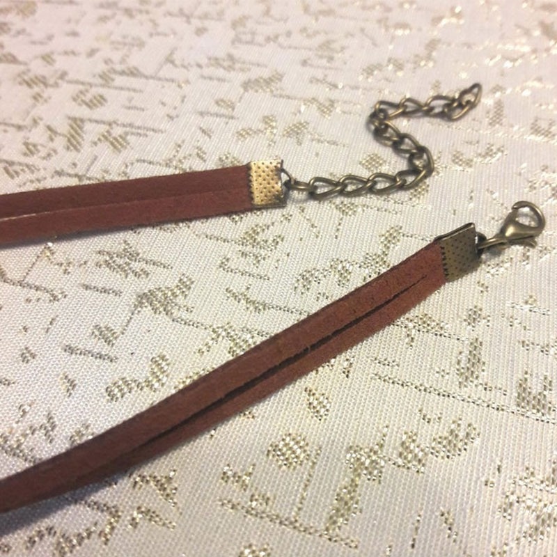 Vòng cổ Da Nâu Đính Hạt Hợp Kim Lông Vũ Phong Cách Bohemian Cổ Điển Thời Trang Cho Nữ