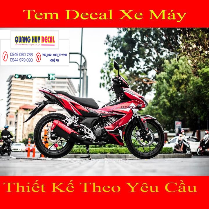 Tem trùm Winner X đỏ đen, độ dán team decal xe thiết kế rẻ đẹp theo yêu cầu