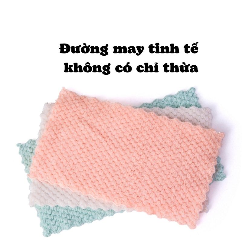 Khăn lau tay bếp đa năng siêu thấm hút khăn lông cừu san hô Kích Thước 25 * 25 Dễ Dàng Vệ Sinh