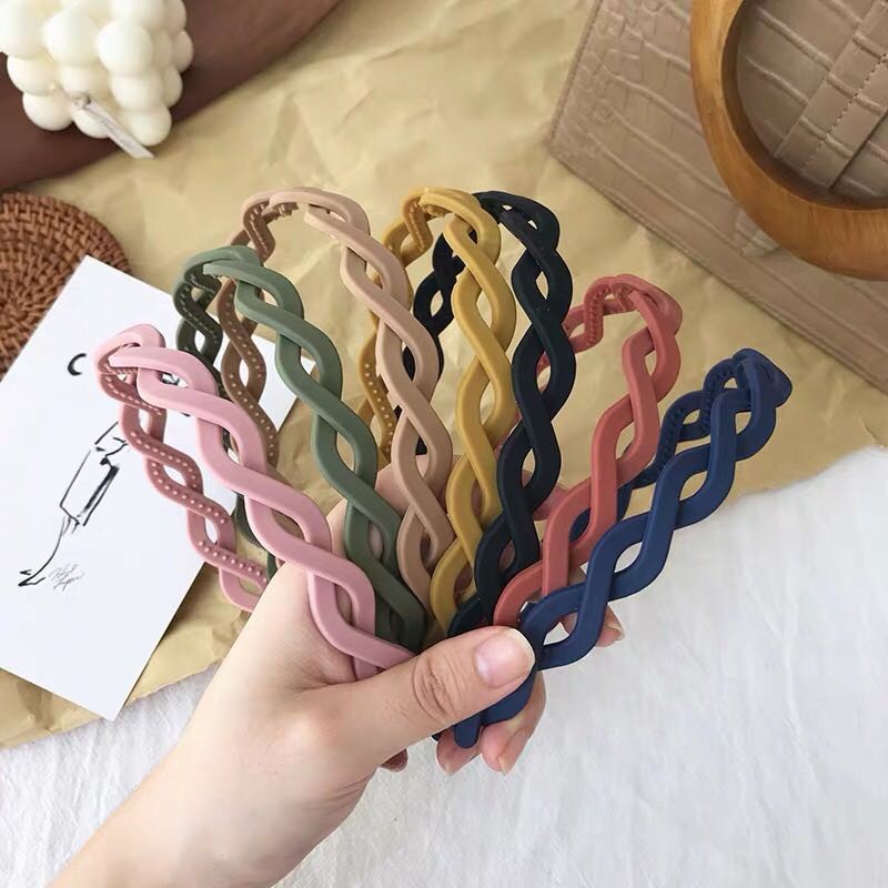 Băng Đô Dạng Bện Chất Liệu Cao Su Chống Trượt Màu Sắc Đơn Giản