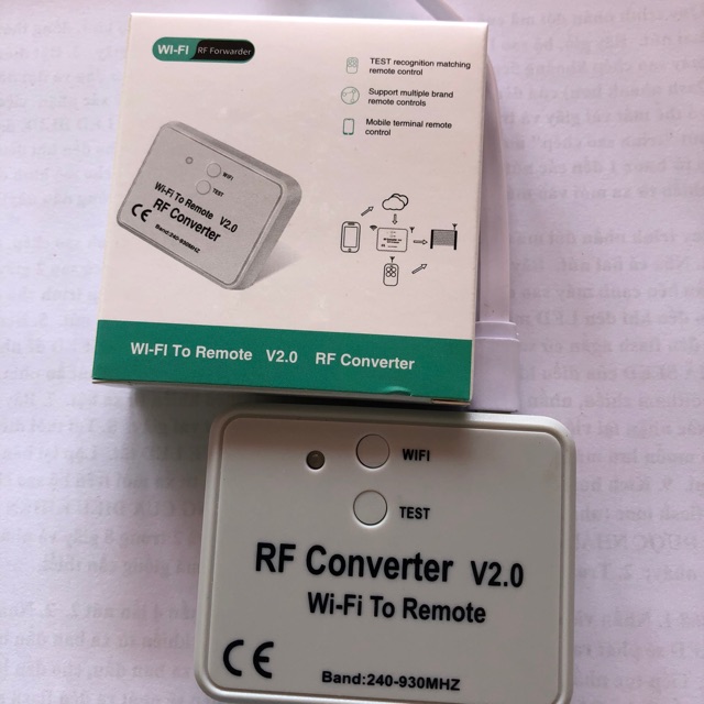 RF Converter V2.0 Wi-Fi To Remote cho cửa cuốn có tần số Band:240-930MHZ chính hãng
