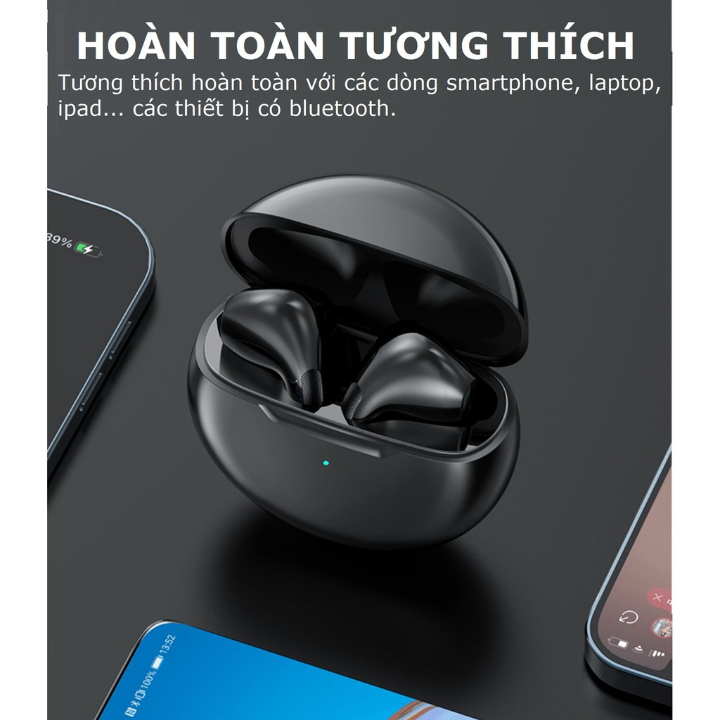 Tai nghe bluetooth không dây Gutek Air12 Pro cảm ứng mic đàm thoại chống ồn tốt âm thanh HIFI