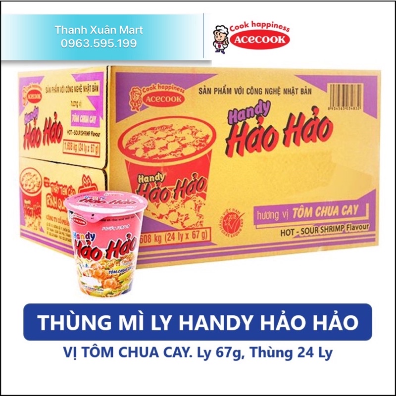 Mi Hảo Hảo ly Handy tôm chua cay 67g