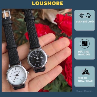 Đồng hồ nữ RATE dây da mặt tròn thời trang dành cho nữ nhỏ xinh DH02 LOUSMORE