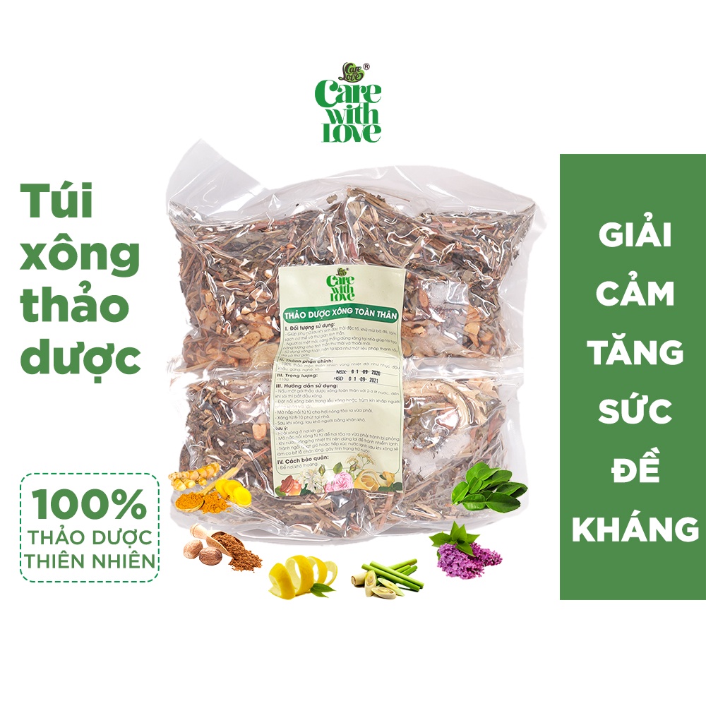 Lá Xông - Tắm Thảo Mộc CARE WITH LOVE Giải Cảm Phục Hồi Cơ Thể, Tăng Sức Đề Kháng