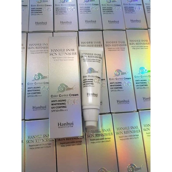 KEM NỀN CHỐNG NẮNG CC CREAM HANHUI SNAIL SKIN REFINISHER CC CREAM