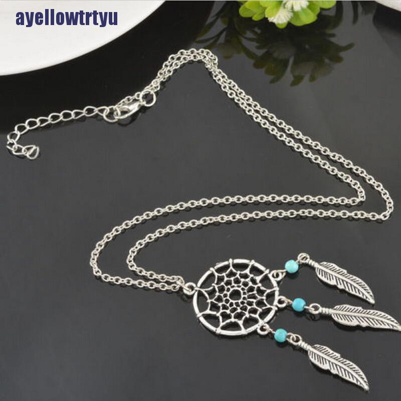 vòng cổ Mặt Dreamcatcher Đính Đá Ngọc Lam