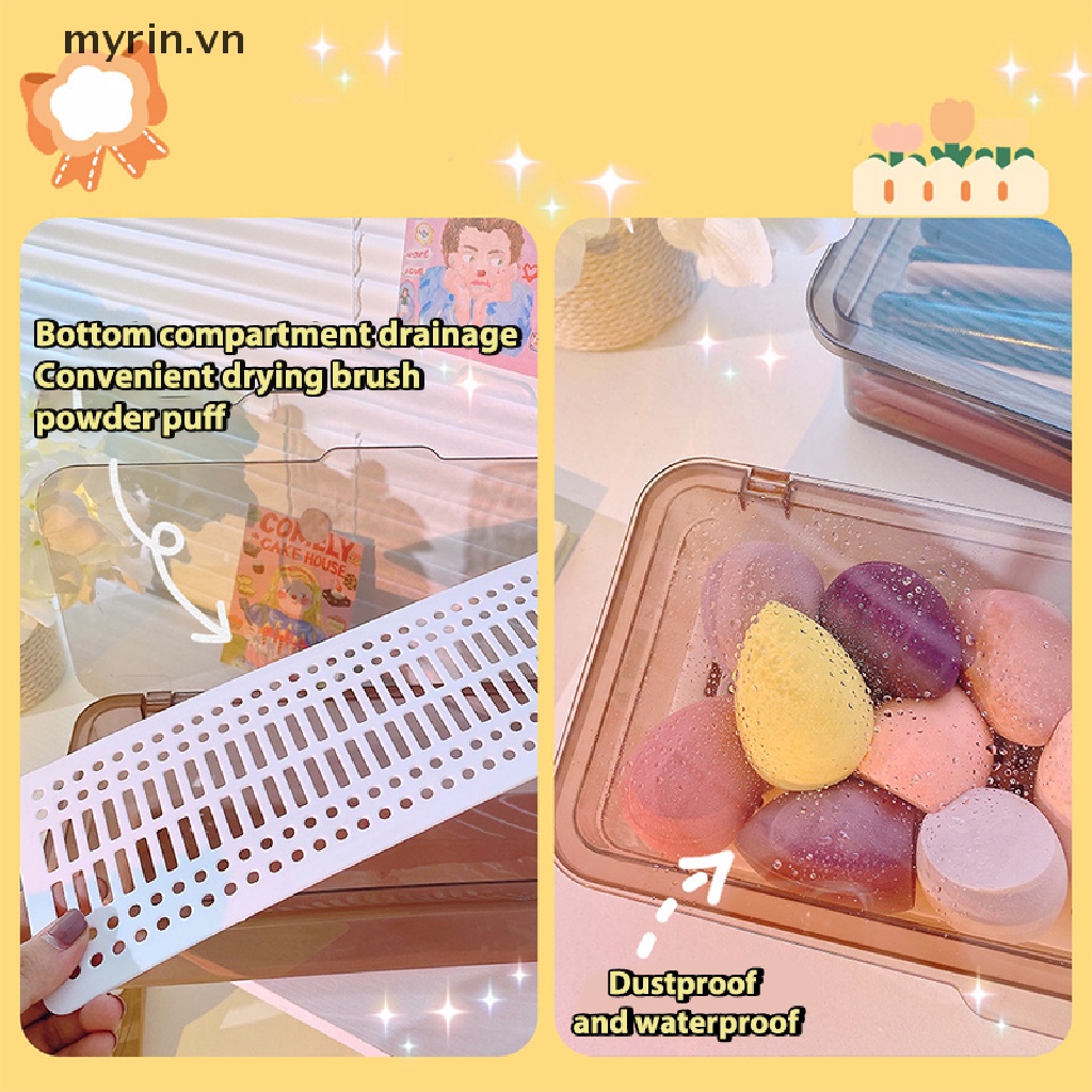 Hộp Đựng Cọ Trang Điểm Hình Trứng Có Nắp Đậy Chống Bụi