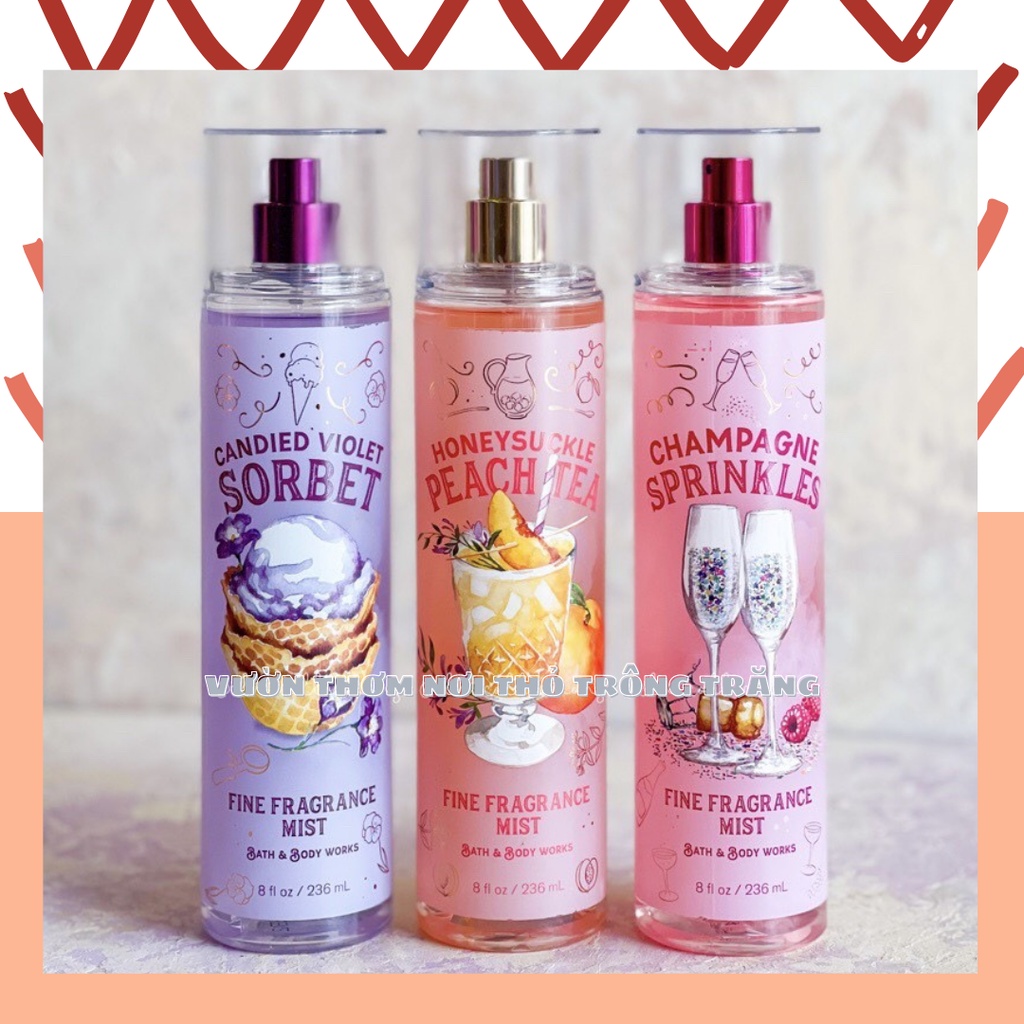 DESSERTS - DRINKS COLLECTION|Xịt thơm/Bodymist Bath & Body Works|chiết 10/20/30ml