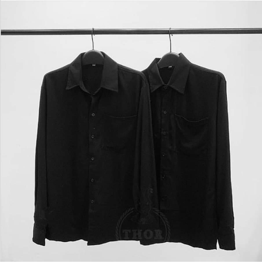 Áo Sơ Mi Đen Nam Nữ Unisex 🔺FREESHIP🔺 Áo sơ mi nam giá rẻ