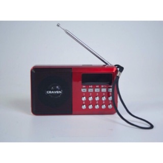 Loa usb, thẻ nhớ, nghe đài fm craven cr-65 có đèn pin