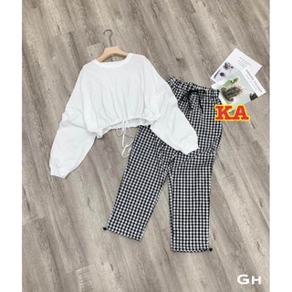 Sét áo crt + quần kẻ