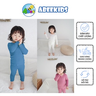 Bộ Thun Len Gân Mùa Thu - Đông Cho Bé Trai Và Bé Gái size 7-25kg Abee Store