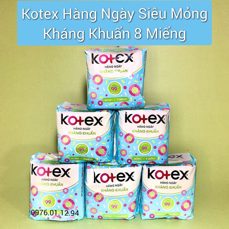 BVS Kotex Hàng Ngày Siêu Mỏng Kháng Khuẩn 8 Miếng.