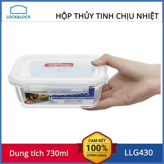 Hộp Bảo Quản Thủy Tinh Hình chữ nhật Lock&Lock 730ml