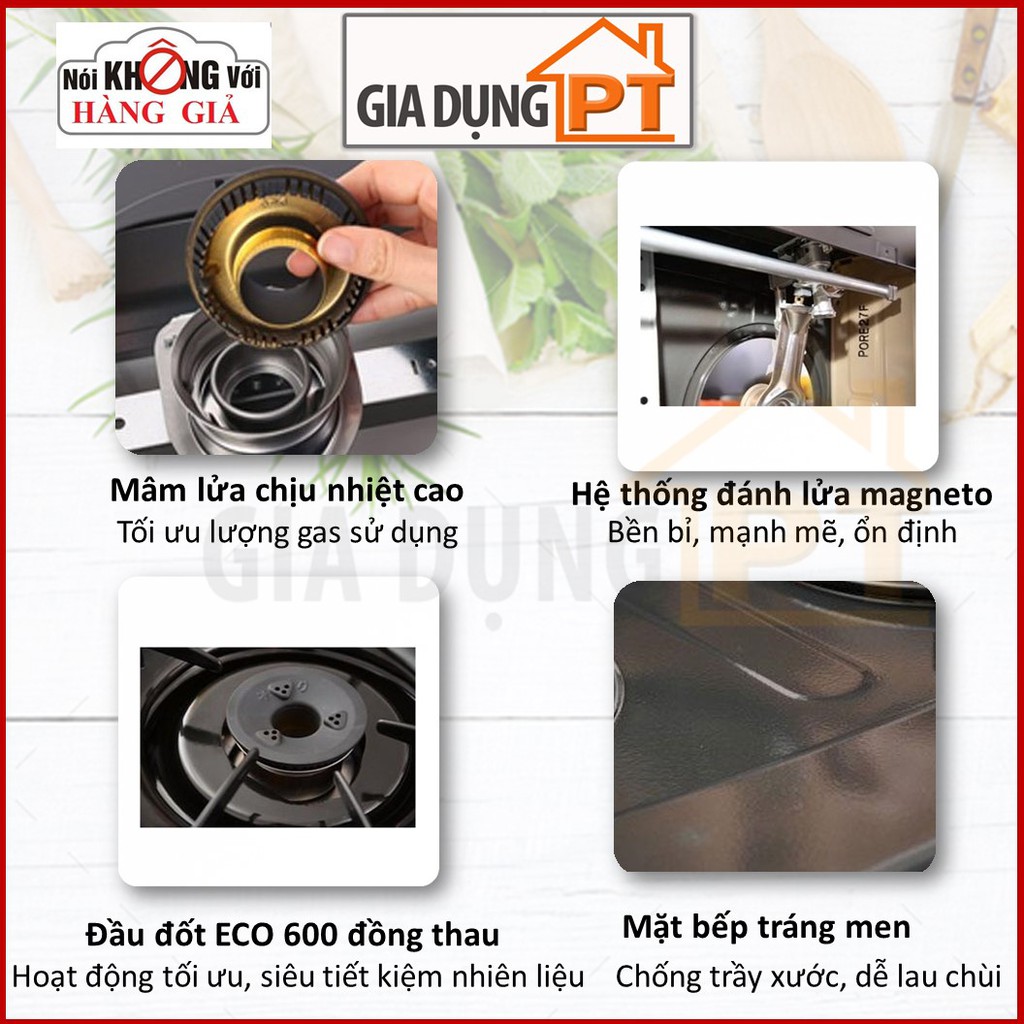 Bếp gas dương để bàn Paloma PA-6MEJ, sản xuất và nhập khẩu nguyên chiếc từ Nhật Bản, mặt bếp tráng men, đầu đốt ECO