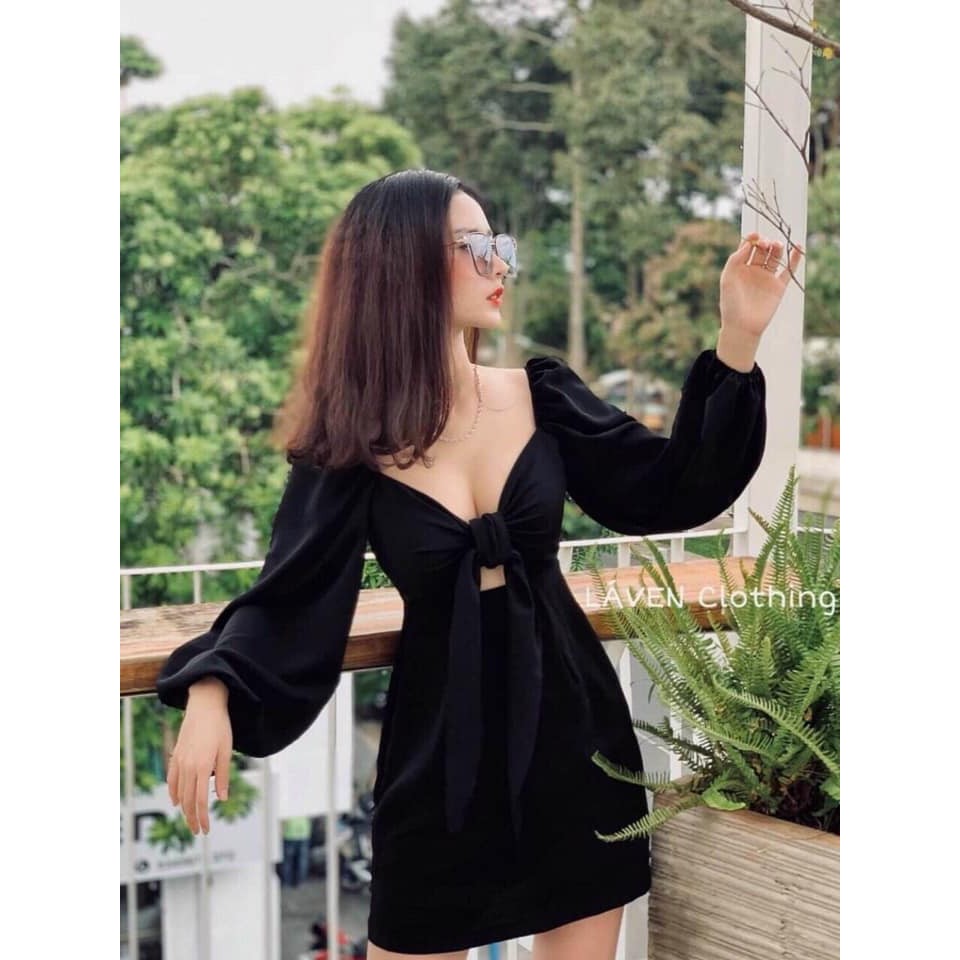 đầm tay phồng dài tôn ngực siêu xinh | BigBuy360 - bigbuy360.vn