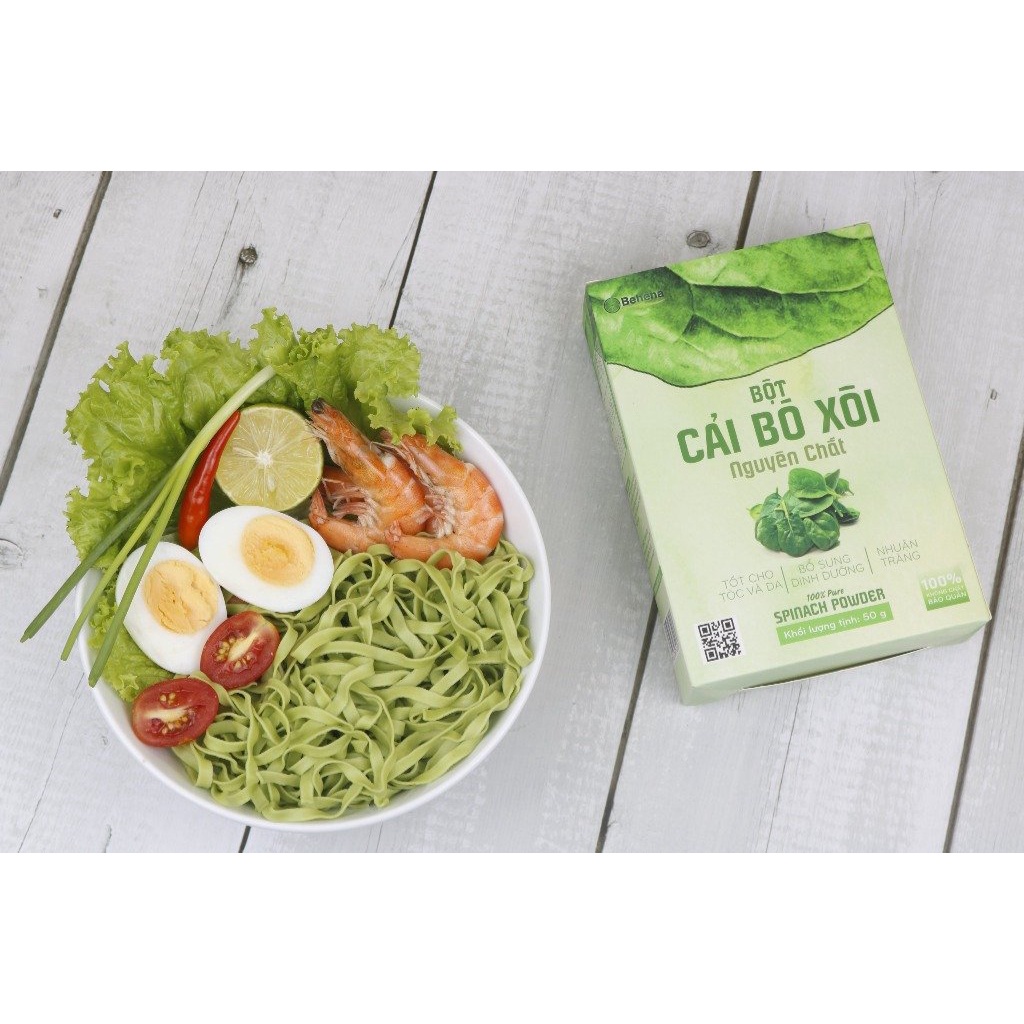 Bột cải bó xôi nguyên chất - Chứa vitamin A, K, D, E, B2, B6, Omega3, hỗ trợ duy trì sức khỏe xương khớp, thị lực (50g)