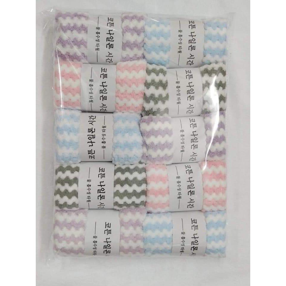 combo 3 Khăn mặt Hàn Quốc cotton - Khăn Lông cừu siêu thấm nước [ Buôn sỉ ]