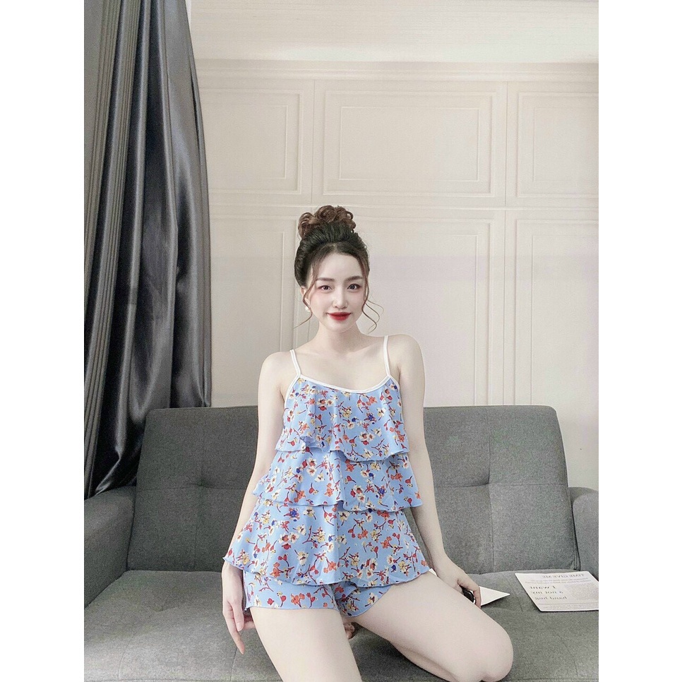 S11 Đồ bộ mặc nhà áo hai dây không cần mặc bra, size dưới 57kg (S11) CAO CẤP | BigBuy360 - bigbuy360.vn