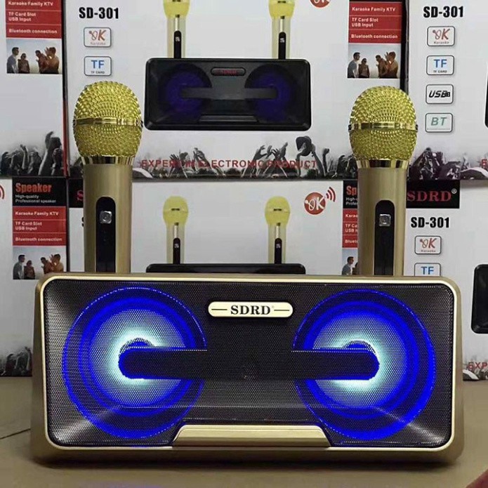 Loa Karaoke SD 301 - SD 306 - SD 309  Kèm 2 Micro Không Dây tích hợp bluetooth 4.0 - usb - thẻ nhớ