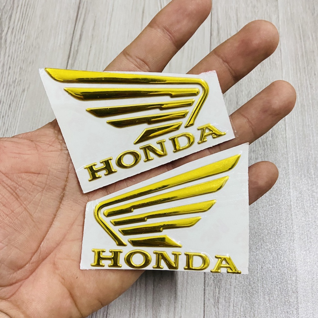 Bộ tem cánh chim Honda chất liệu nhựa mạ chrome siêu nét dán trang trí xe máy