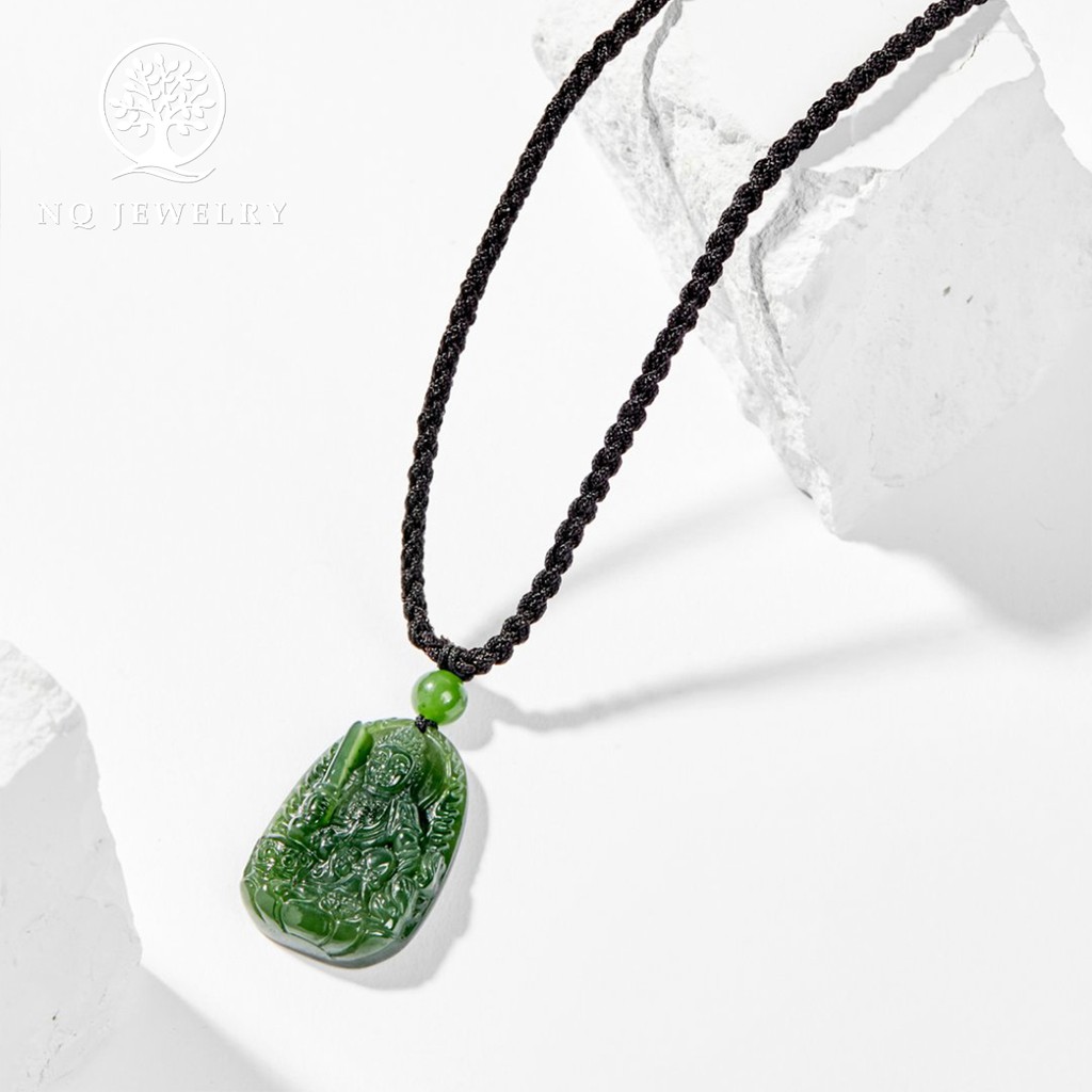 Dây chuyền phật bản mệnh xanh ngọc 3x2cm - NQ Jewelry