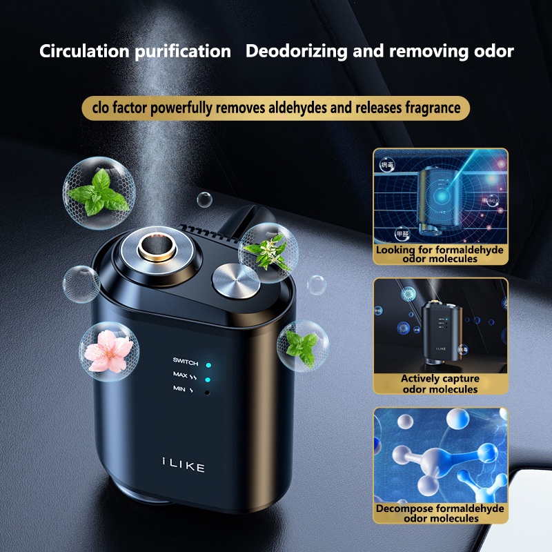 Máy Khuếch Tán Tinh Dầu Khuếch Tán Hương Thơm Thông Minh Không Dây Sạc USB Cho Xe Hơi