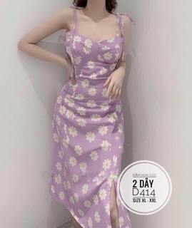 Bigsize Đầm hoa cúc 2 dây D414
