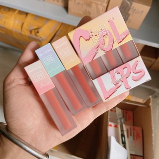 Set son kem 3 cây Swanwish Thái Lan, Son kem Velvet Color Lips, gồm những tone cam và đỏ thời thượng, nổi bật