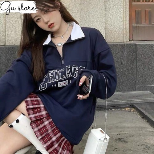 Áo Sweater Form Rộng Unisex Tay Bồng Nam Nữ Mặc Được Chất Nỉ Cotton Dày Đẹp Không Bai Gu Store mã681